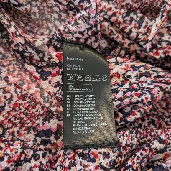 H&M Women's Sheer Long Sleeved Blouse Top Size 2  Multi-Color  NWOT - Picture 8 of 8